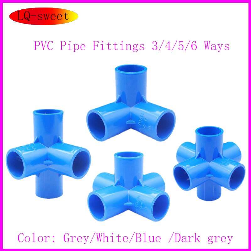 PVC Tee Stereo PVC Pipe Fittings 3/4/5/6 Ways Home Garden Irrigation